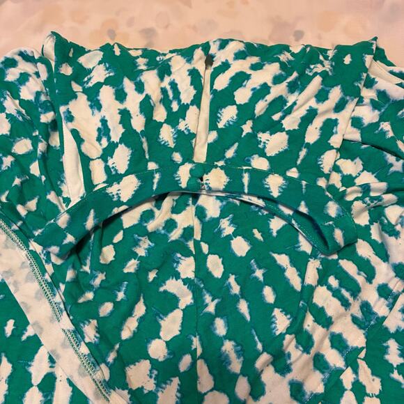 Chico’s Tie Dye Green White Halter Maxi Dress US 0 Sleeveless Keyhole Button - Picture 9 of 9